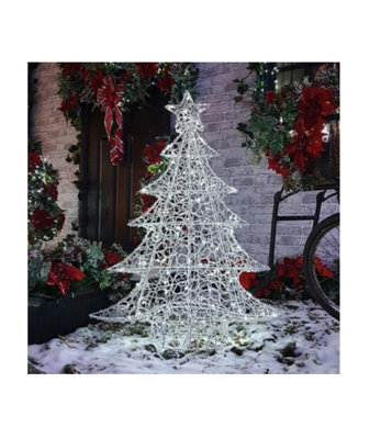 White Soft Acrylic LED Christmas Tree Light Up Garden Decoration 1M