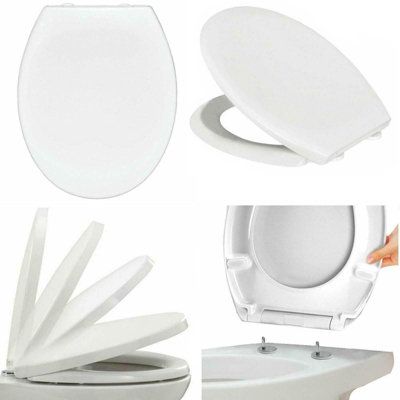 White Soft Close Quick Release Plastic Oval Toilet Seat Fixtures Fittings Lid