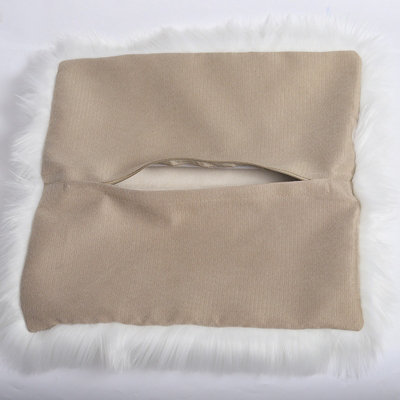 White Soft Fluffy Pillow Faux Wool Decor Home Bedroom 50cm x 50cm