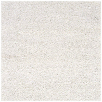 White Soft Plain Design Fluffy Shaggy Rugs and Runners High Pile Living ...