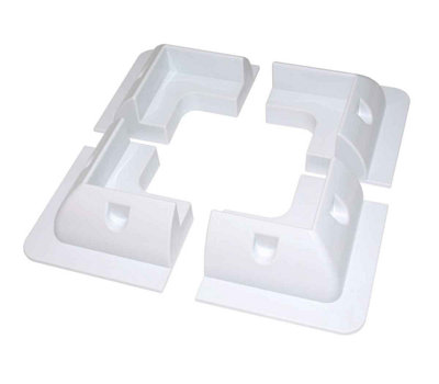 White Solar Panel Corner Mounting Brackets and Twin Cable Entry