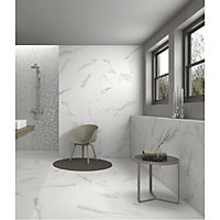 White Soul Marble Effect Polished 100mm x 100mm Rectified Ceramic Wall Tile SAMPLE