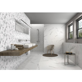 White Soul Rectified Mix Mosaic Decor 295mm x 900mm Ceramic Wall Tiles (Pack of 6 w/ Coverage of 1.59m2)