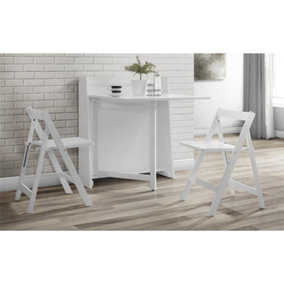 White Space Saver Wooden Dining Set - (Table + 2 Chairs)