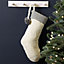 White Sparkle Chunky Knit Pom Pom Xmas Gift Decoration Christmas Stocking
