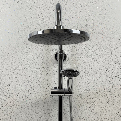 White Sparkle Shower Panel - 2.4m x 1m - Floors To Walls Price Comparisons | Compare The Build