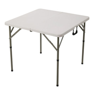 White Square Folding Portable Dining Table with Handle