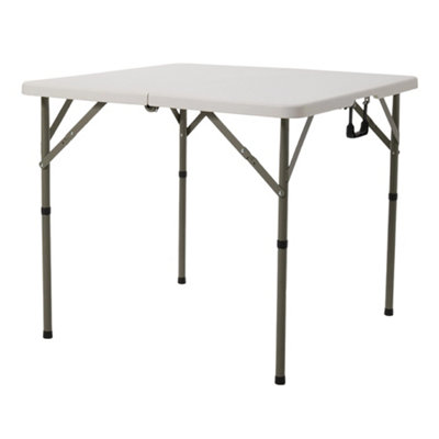 White Square Folding Portable Dining Table with Handle