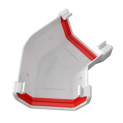 White Square Gutter 135 Degree Angle Joint, Freeflow 114mm Rain Water Systems