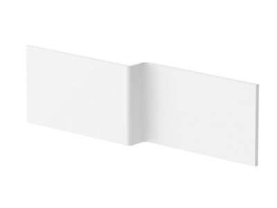 White Square L Shaped Shower Bath Acrylic Front Panel - 1700mm