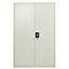 White Stainless Steel Filing cabinet with 3 shelves -2 Door Lockable Filing Cabinet -Tall Metal Office Storage Cupboard