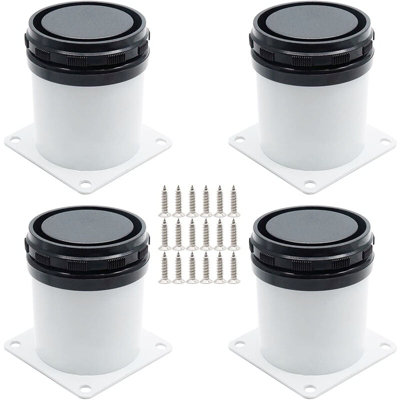 White Stainless Steel Rectangular 5cm Table Legs Adjustable, Pack of 4
