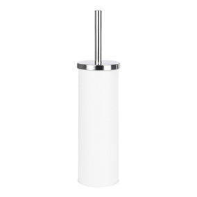 White Stainless Steel Toilet Brush Freestanding