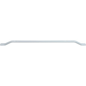 White Steel Pipe Grab Bar - 1130mm Length - Rounded Safety Ends - Epoxy Coating
