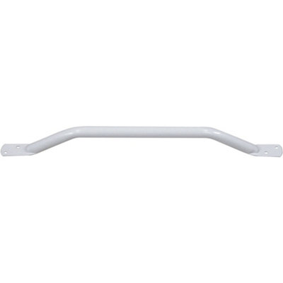 White Steel Pipe Grab Bar - 600mm Length - Rounded Safety Ends - Epoxy Coating