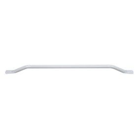 White Steel Pipe Grab Bar - 900mm Length - Rounded Safety Ends - Epoxy Coating
