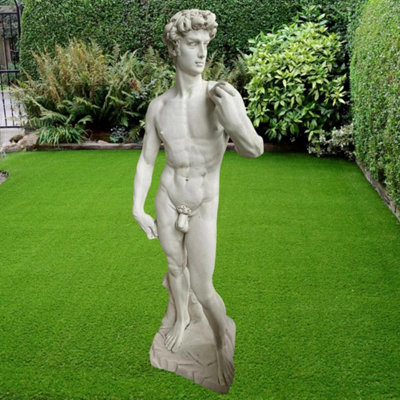 White Stone Large David Garden Statue