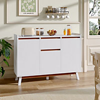 White Storage Sideboard with Drawer W 1200 x D 400 x H 860 mm