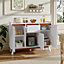 White Storage Sideboard with Drawer W 1200 x D 400 x H 860 mm