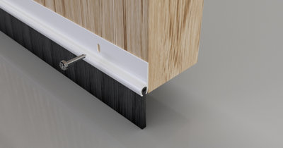 White Stormguard Draught Excluder Premium Bottom Door Seal Strip PVC 838mm - Pack of 5