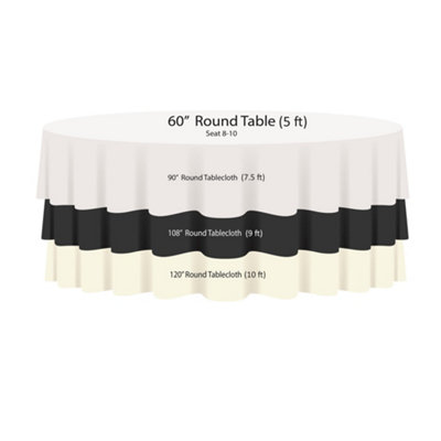 White Tablecloth Premium Quality Fabric Durable Table Cover
