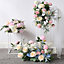 White Tall Metal Column Flower Stand Pedestal Rack Wedding Display Rack 81 cm