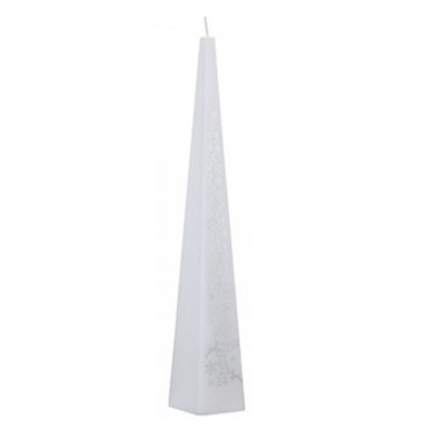 White Tall Pyramid Christmas Advent Candle Countdown To Christmas 32.5cm x 5cm