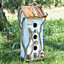 White Three Tier Bird House Nesting Box Decorative Garden Birdbox Wood Bird Nesting Box