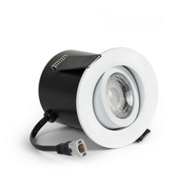 White Tiltable 2.8K Fire Rated LED 6W IP44 Dimmable Downlight - SE Home