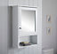 White Tongue & Groove Single Mirror Bathroom Storage Cabinet