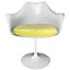 White Tulip Armchair with Luxurious Yellow Cushion