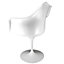 White  Tulip Armchair with Velveteen Grey Cushion