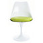 White Tulip Dining Chair with Green PU Cushion