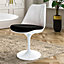 White Tulip Dining Chair with Luxurious Black Cushion