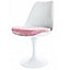White Tulip Dining Chair with Luxurious Light Pink Cushion