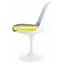 White Tulip Dining Chair with Luxurious Yellow Cushion
