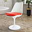 White Tulip Dining Chair with Red PU Cushion