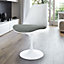 White Tulip Dining Chair with Velveteen Grey Cushion