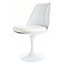 White Tulip Dining Chair with White PU Cushion