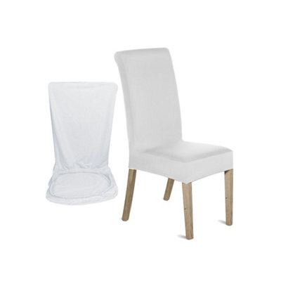 White Universal Dining Spandex Chair Cover, Pack of 1