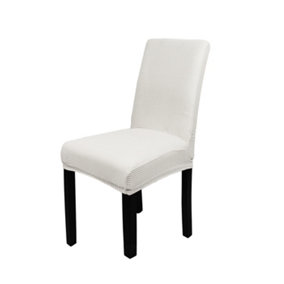 White Universal Dining Velvet Chair Cover, Pack of 1
