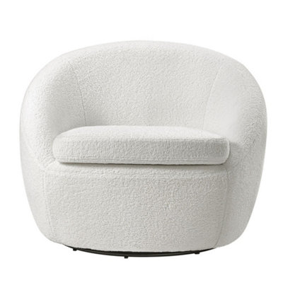 Moe's Home Collection Oscy Swivel Chair (Splashed White) - KQ-1015-05