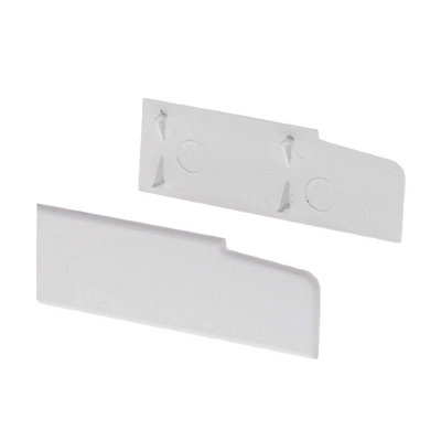 White UPVC Pair Window and Door Cill End  fits 85mm Eurocell Stub Sills
