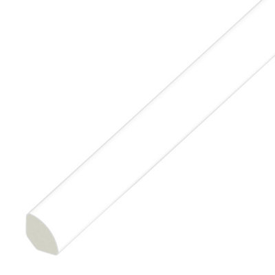 White uPVC Plastic Quadrant Moulding Trim - Window Tile Beading (W) 13mm (L) 1m Length