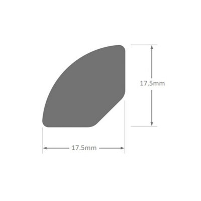 White uPVC Plastic Quadrant Moulding Trim - Window Tile Beading (W) 17.5mm (L) 1m Length x 5 Length Pack
