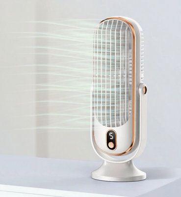 White USB Rechargeable Desktop Portable Oscillating Mini Fan