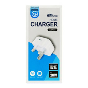 White USB + Type C Home Plug Charger