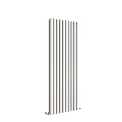 White Vertical Radiator Double Oval Column (H)1600mm (W)590mm 8940 BTU ...