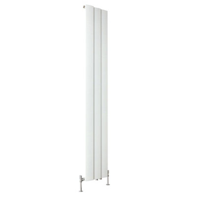 White Vertical Single Stepped Panel Aluminium Radiator 1800mm x 280mm