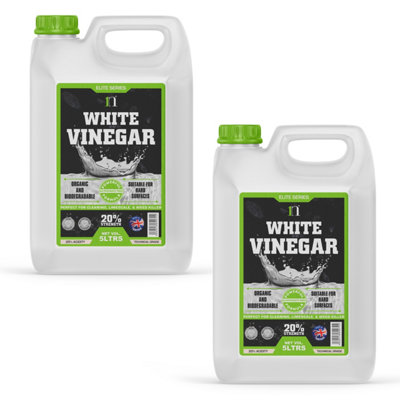 White Vinegar Cleaning 2 x 5ltrs - 10 Litres HIGH STRENGTH 20% - All Natural Multi-Surface & Multi-Purpose Cleaner, Limescale